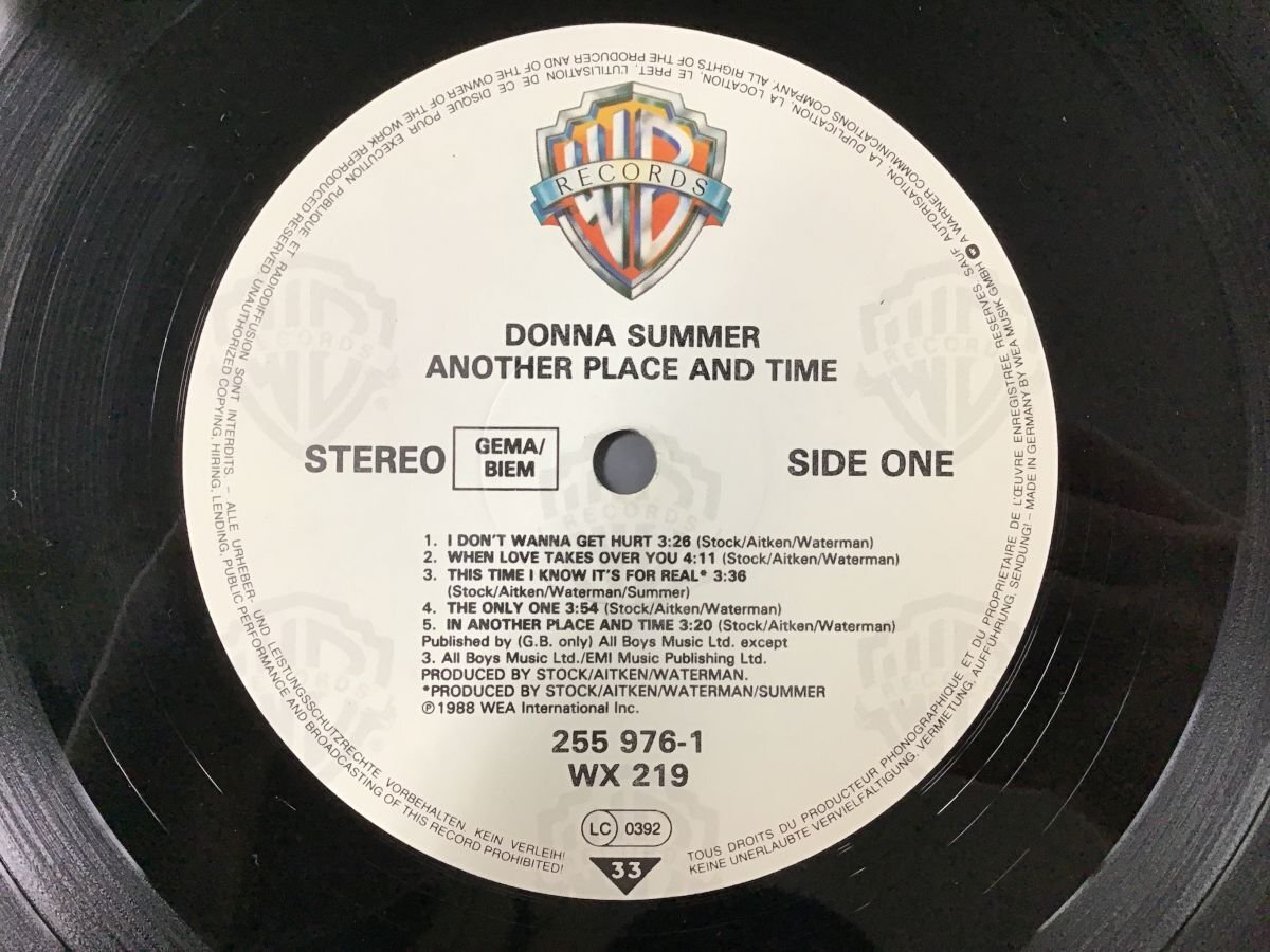 LP / DONNA SUMMER / ANOTHER PLACE AND TIME / 独盤 [0377RS]_画像3
