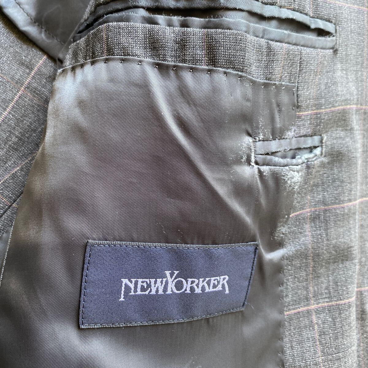  finest quality moheya.[NEWYORKER] setup suit AB4 gray spring summer made in Japan new yo- car men's tailored jacket 