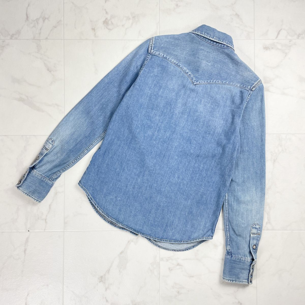  прекрасный товар HYSTERIC GLAMOUR Hysteric Glamour Denim рубашка tops женский бледно-голубой голубой размер F*OC1677