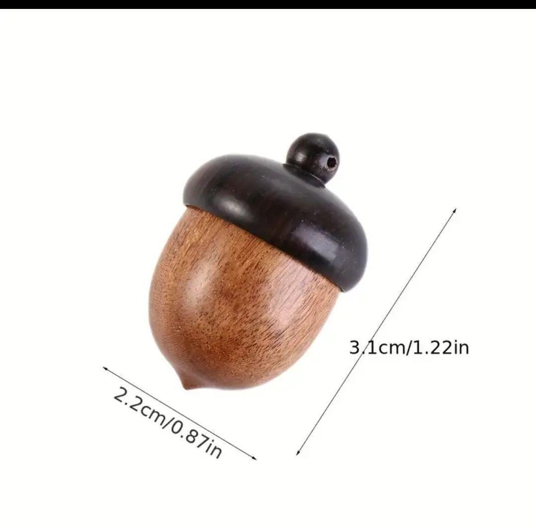 【数量限定】どんぐり型 ピルケース 木製 小さい かわいい リアル 携帯 メモリアルペンダント　手元供養
