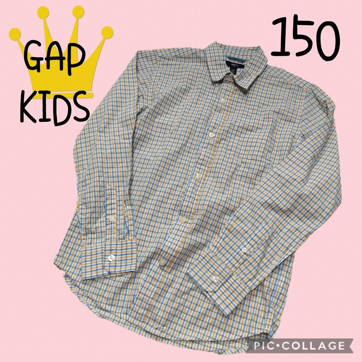 【GAP KIDS】ギャップキッズ　シャツ　チェック　爽やか　薄手　長袖　150