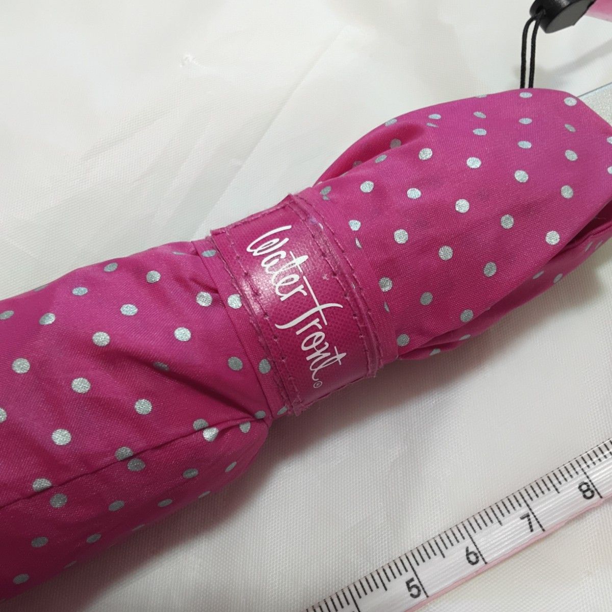 ⑬2【miri様】折りたたみ傘　レディース　ピンク　水玉　スリム　雨具