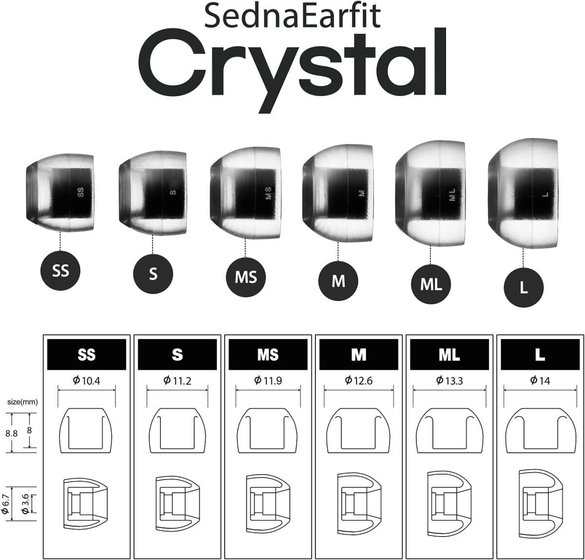 アズラ(AZLA) SednaEarfit Crystal [イヤーピース Sサイズ2ペア] 最高級ドイツ製プレミアムLSR素材採_画像6