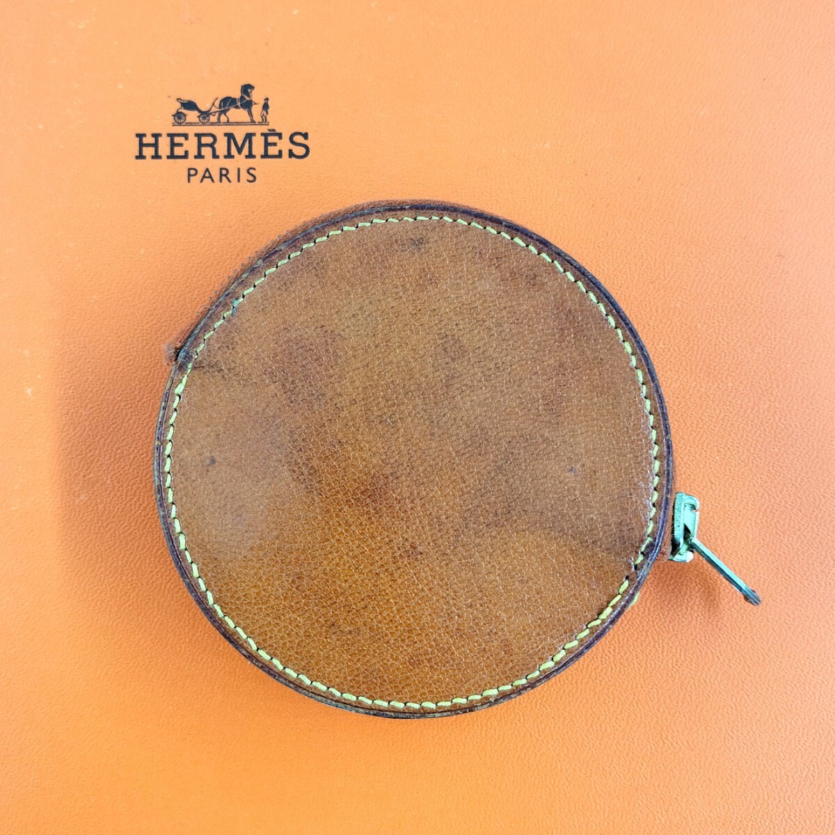 HERMES 18028 エルメス コインケース 小銭入れ シェーブル オレンジモチーフ トゥッティ フルッティ_画像2