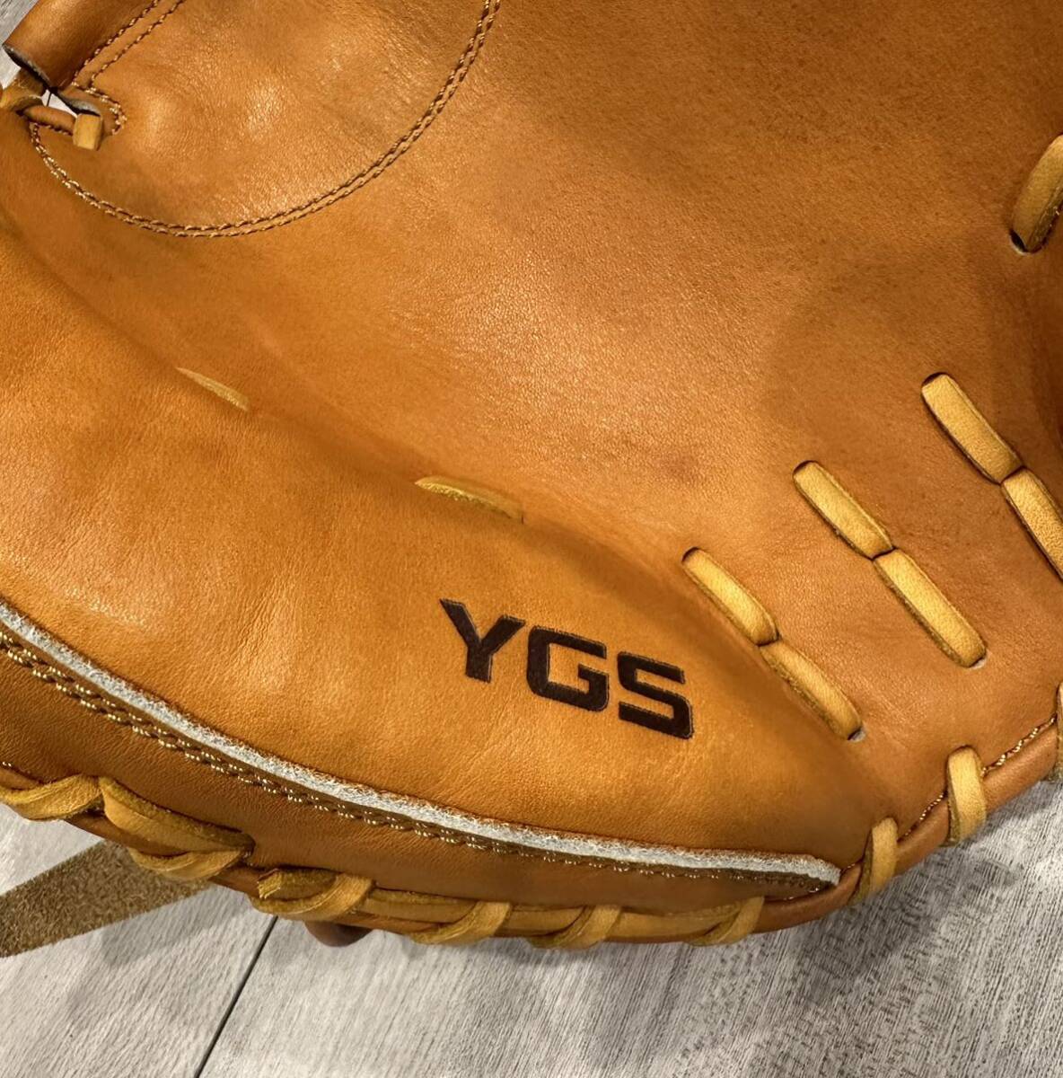 山本グラブスタジオ　YGS プロライン　硬式キャッチャーミット　TGレザー　タン　222V _画像5