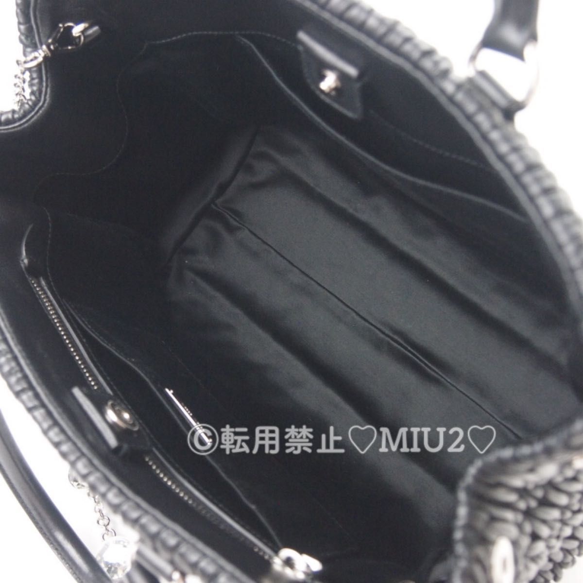 極美品】ナッパ クリスタル サイズ 大 2way トートバッグ miumiu 極美品】ナッパ クリスタル サイズ 大 2way トートバッグ miumiu