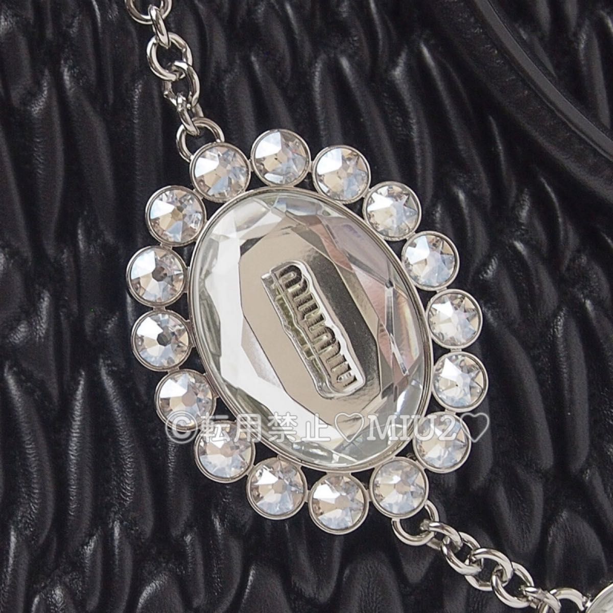 極美品】ナッパ クリスタル サイズ 大 2way トートバッグ miumiu 極美品】ナッパ クリスタル サイズ 大 2way トートバッグ miumiu