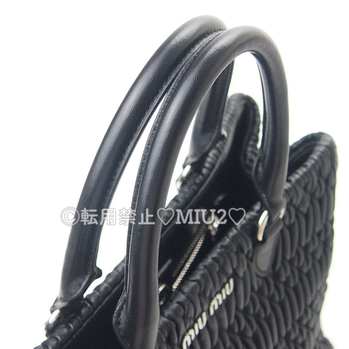 極美品】ナッパ クリスタル サイズ 大 2way トートバッグ miumiu 極美品】ナッパ クリスタル サイズ 大 2way トートバッグ miumiu