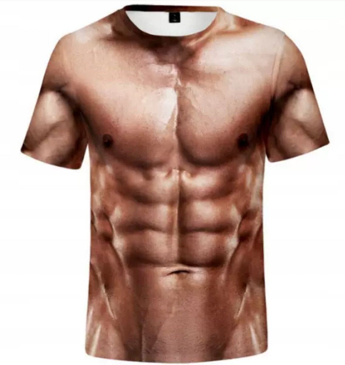 L 筋肉Tシャツ コスプレ 一発芸 余興 サプライズ 衣装 仮装 パーティー 3DTシャツ バラエティーグッズ ピチピチサイズを選んでください！_画像2