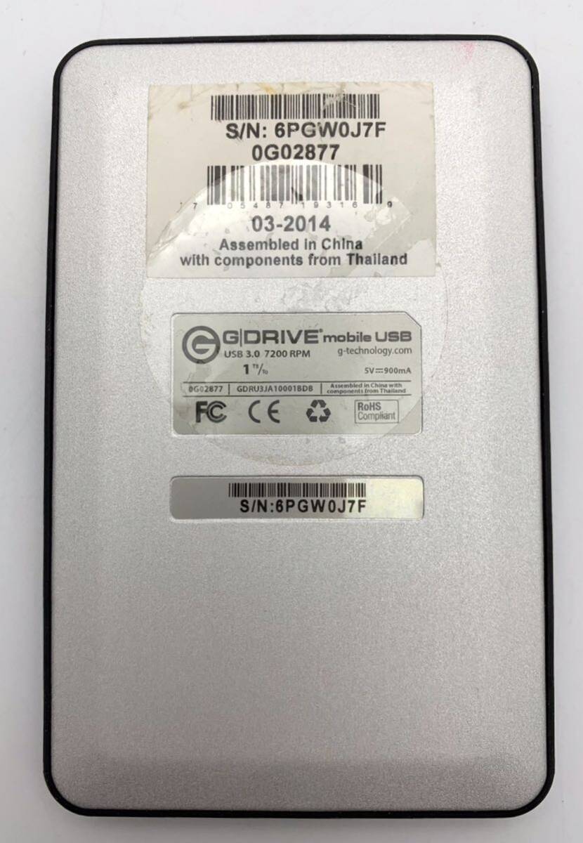 ④G-Technology　G-DRIVE　0G02877　外付けHDD　ポータブルハードディスク 　1TB【使用時間0時間】_画像2