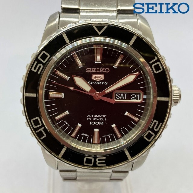 【可動品】 SEIKO セイコー 5スポーツ 7S26-04N0 腕時計 オートマチック デイデイド 23石 裏スケルトン 10気圧防水 専用箱付属_画像1