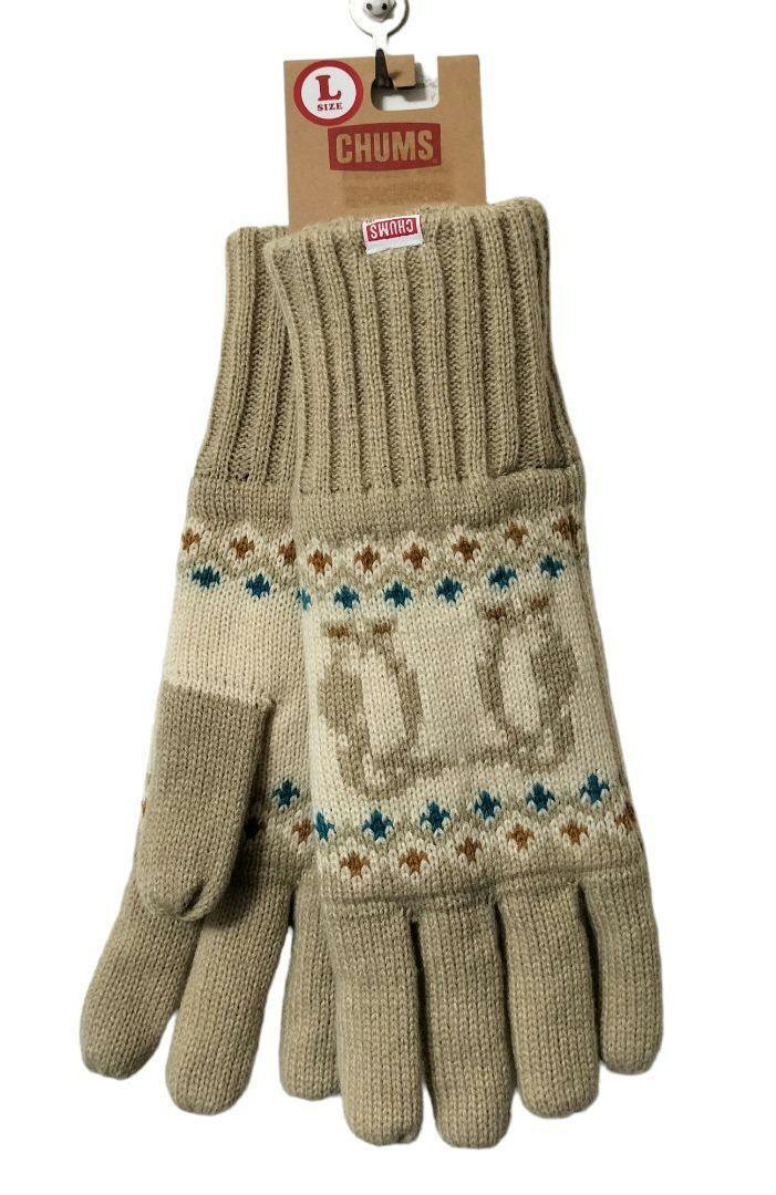 【新品】CHUMS Booby Cyclone Knit Glove Lベージュ