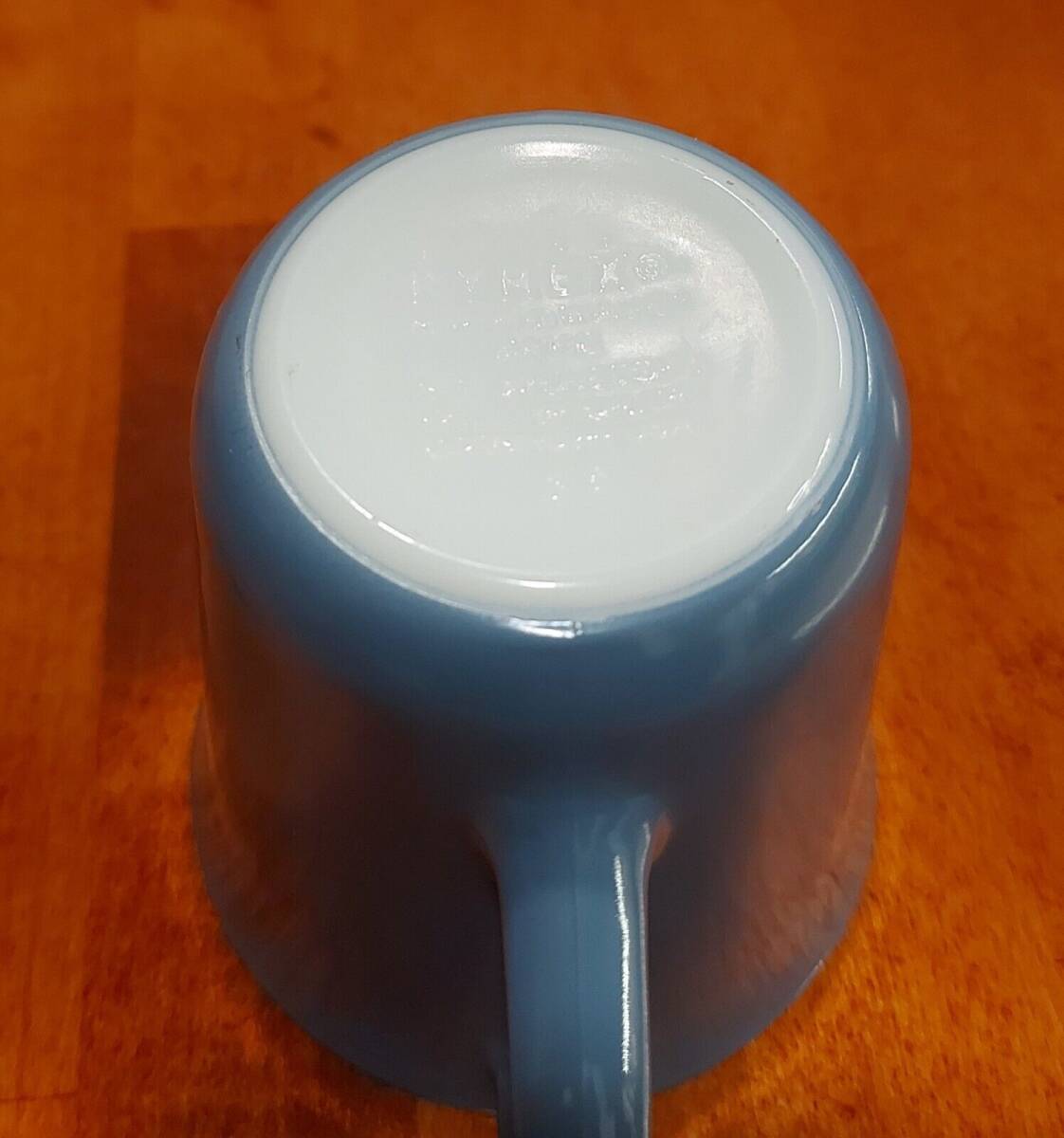 Pyrex Slate Blue 8oz D-Handled Coffee Mugs VTG 1970s Milk Glass Cups Set of 4 海外 即決_Pyrex Slate Blue 8 5
