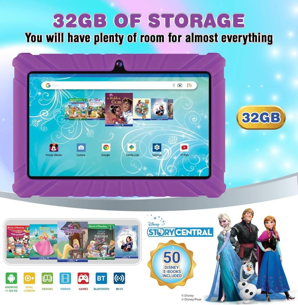 Android Kids Tablet 32GB, Includes 50+ Disney Storybooks & Stickers , Kid-Proof 海外 即決_Android Kids Table 3