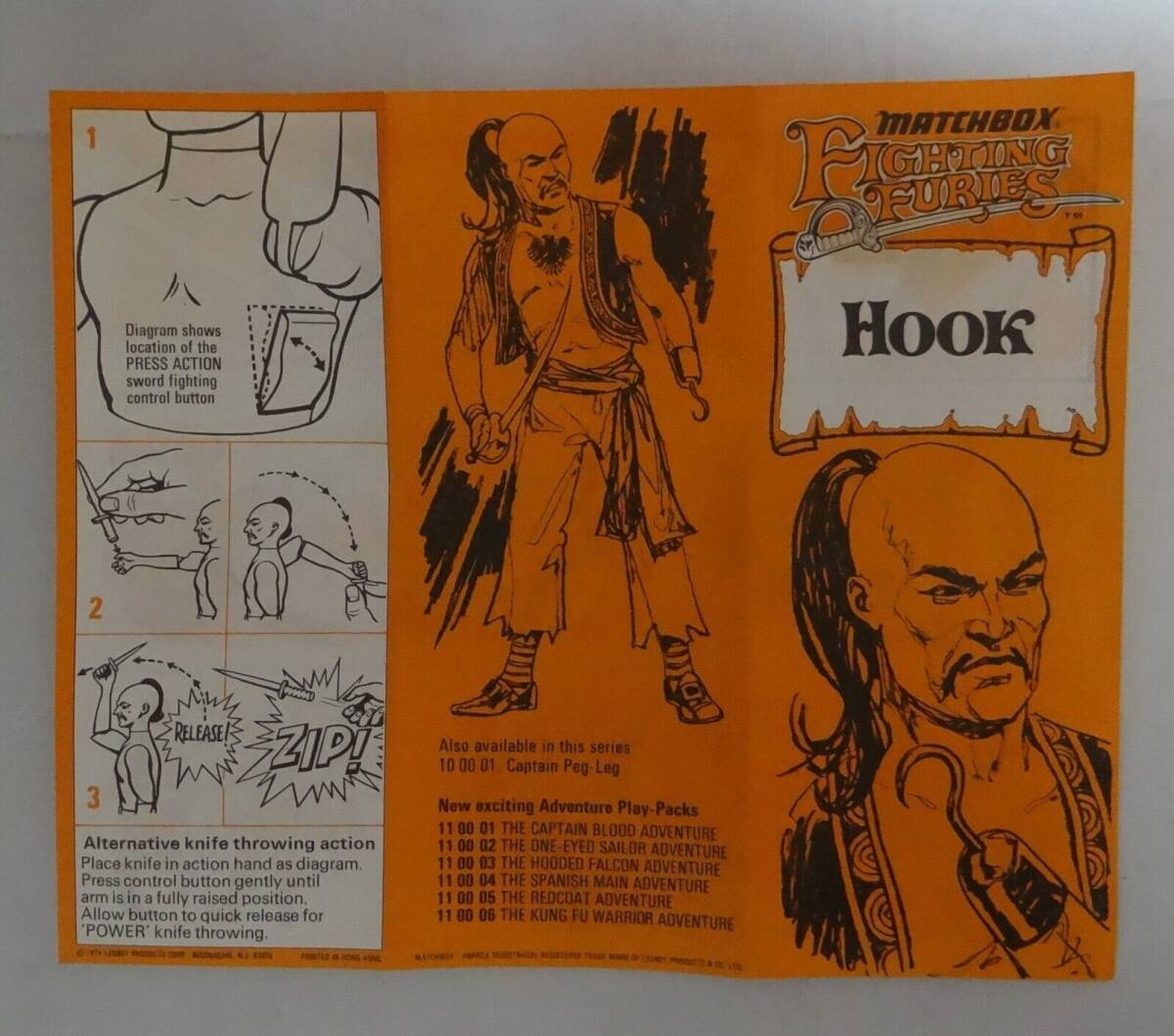 Vint. Lesney Matchbox Fighting Furies Captain Hook Figure Comp In Orig Sears Box 海外 即決_Vint. Lesney Match 6