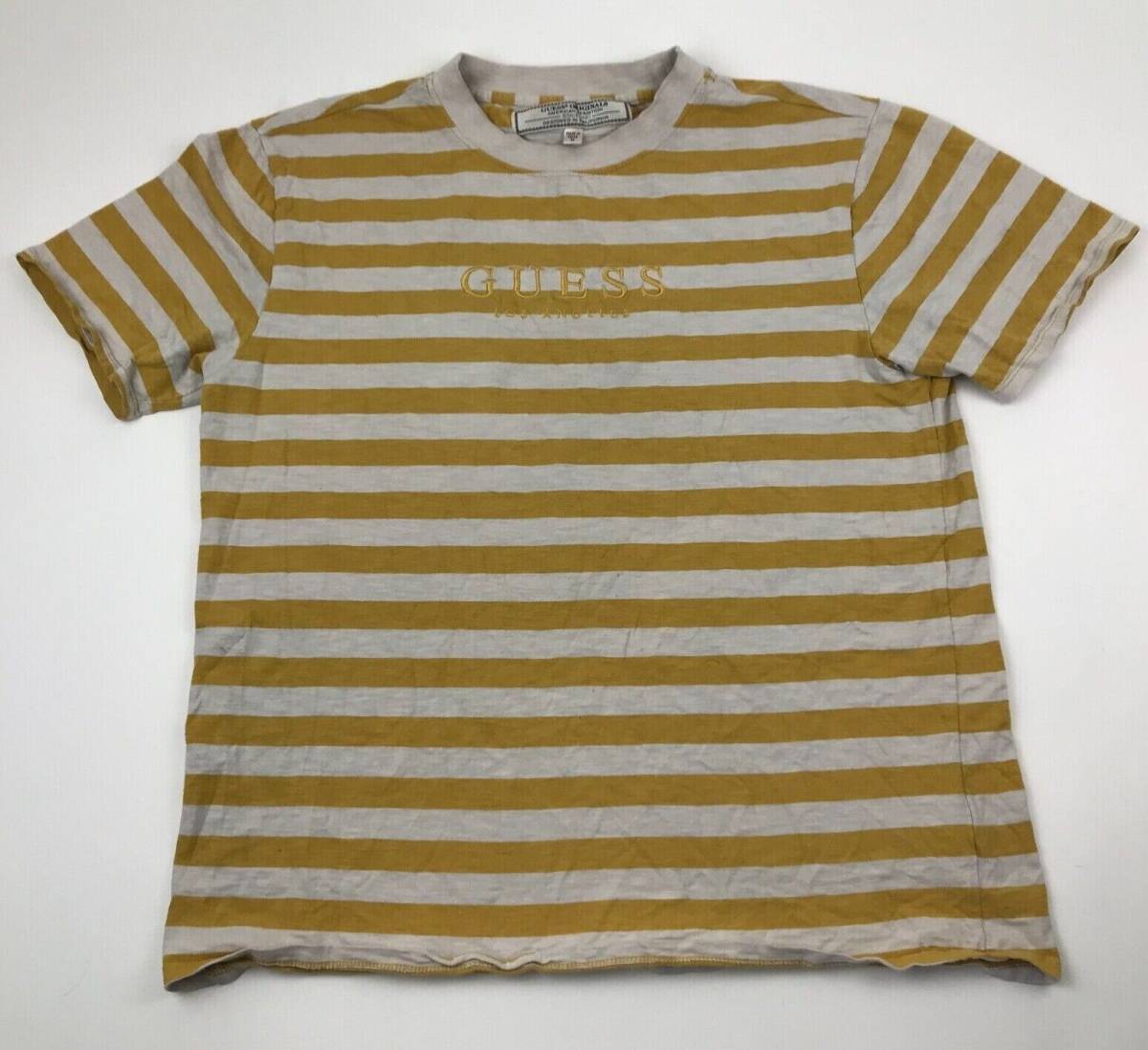 VINTAGE Guess Shirt Size Medium M Yellow White Striped Tee Adult ASAP Rocky 90s 海外 即決_VINTAGE Guess Shir 1