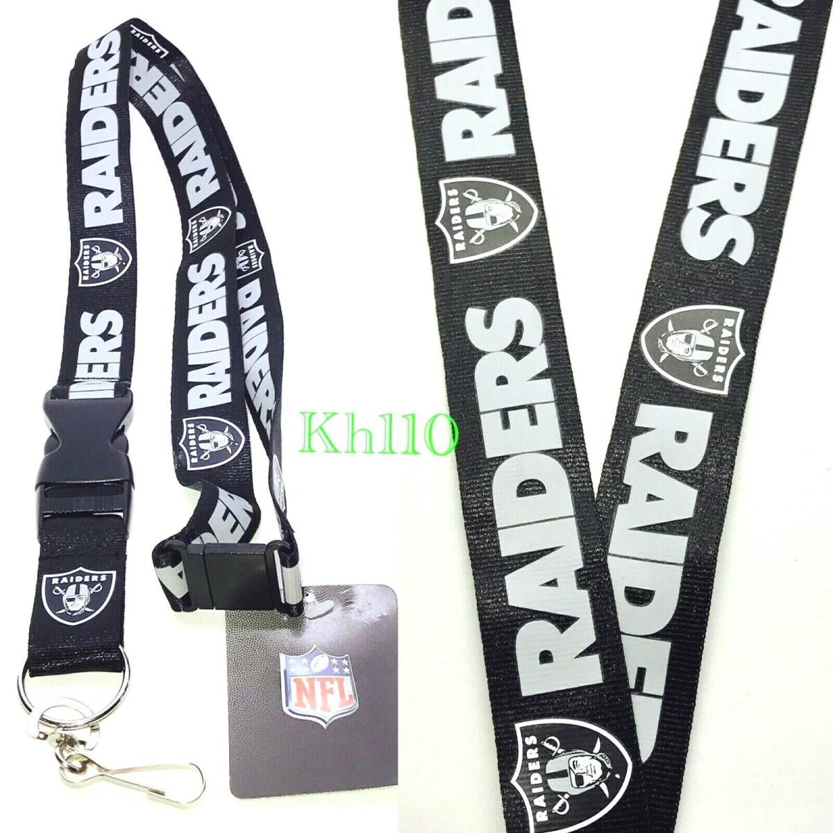 Oakland Raiders NFL Keychain Lanyard- Black Color 海外 即決_Oakland Raiders NF 1