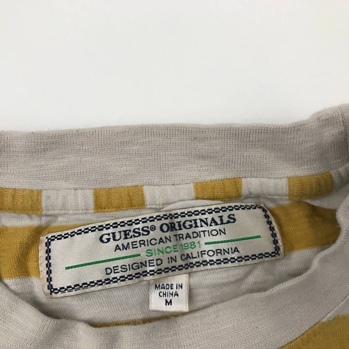 VINTAGE Guess Shirt Size Medium M Yellow White Striped Tee Adult ASAP Rocky 90s 海外 即決_VINTAGE Guess Shir 3