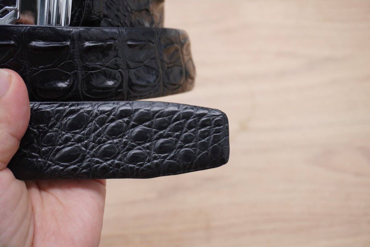 Luxury Black Genuine Alligator, CROCODILE Leather MEN'S Belt W 1.5+Silver Buckle 海外 即決_Luxury Black Genui 4