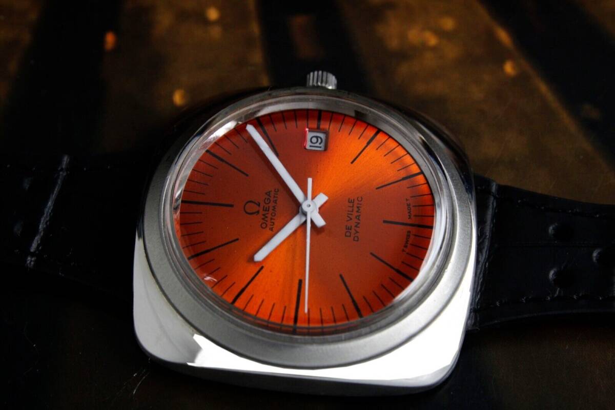 1972 Omega Deville Dynamic Automatic Date Orange 39mm Vintage Steel Watch 海外 即決_1972 Omega Deville 3