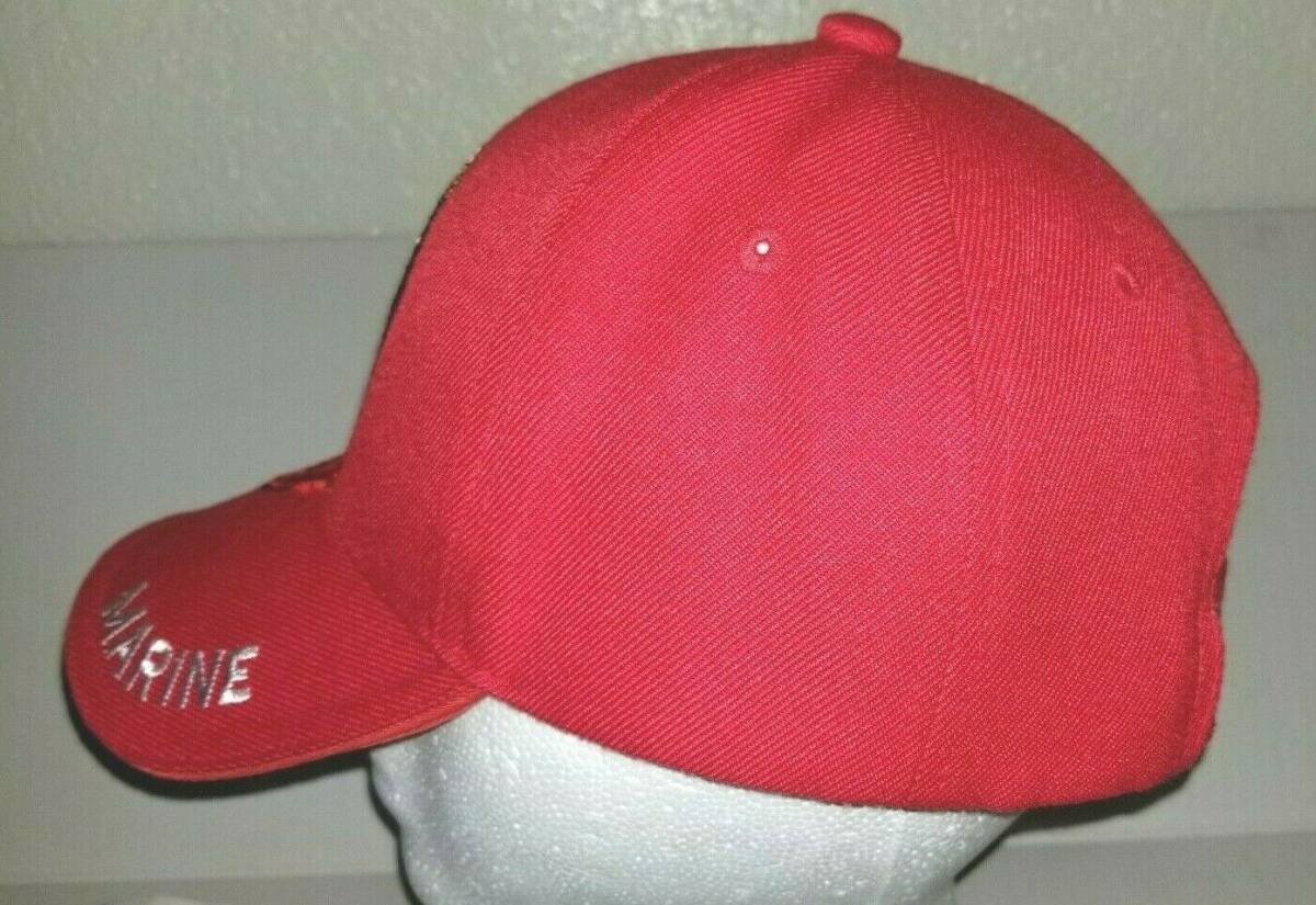 Fantastic Red Embroidered US Marine Corps Ball Cap Hat Acrylic Fastener back 海外 即決_Fantastic Red Embr 5