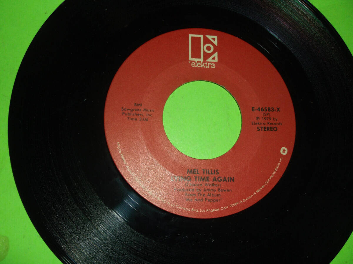 LYING 時間 / AGAIN BY MEL TILLIS 45 RPM 7" COUNTRY 1979 ELEKTRA RECORD 海外 即決_LYING 時間 / AGAIN B 1