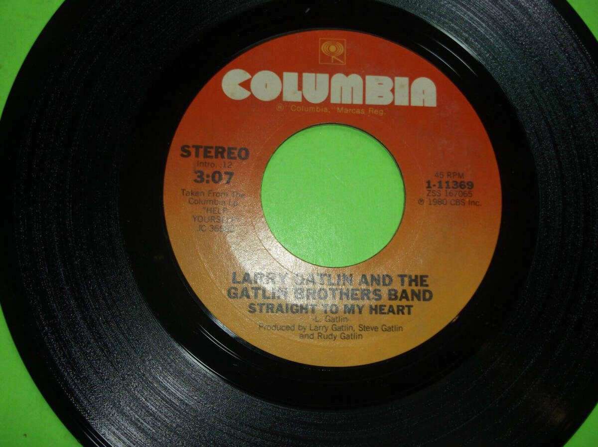 STRAIGHT TO MY HEART BY LARRY GATLIN 45 RPM 7" COUNTRY 1980 COLUMBIA RECORDS 海外 即決_STRAIGHT TO MY HEA 2