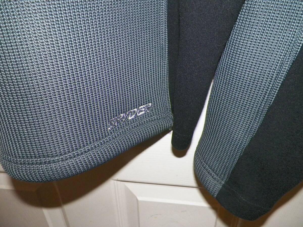 MENS GRAY & BLACK SPYDER HALF ZIPPER FLEECE LINED JACKET SWEATER SZ M EXCELLENT! 海外 即決_MENS GRAY & BLACK 4