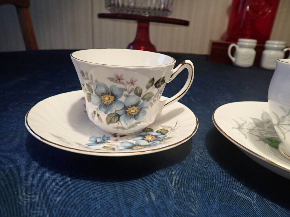 Vintage Teacup Saucer Mixed Lot of 7 Royal Imperial Kendall Crownford Engalnd+ 海外 即決_Vintage Teacup Sau 7