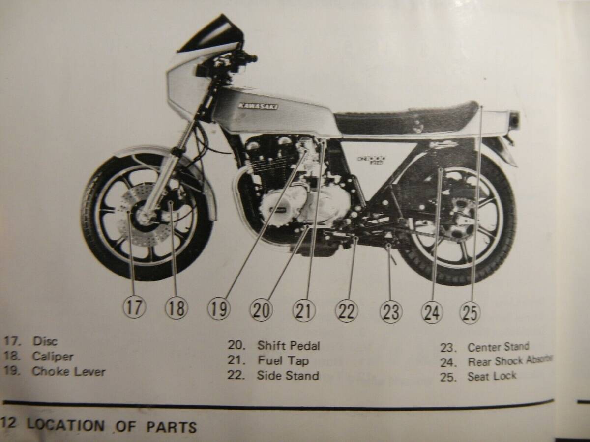 motorcycle owner's manual 1978 Kawasaki Z1-R Z1R KZ1000 KZ1000-D1 KZ 1000 海外 即決_motorcycle owner 6