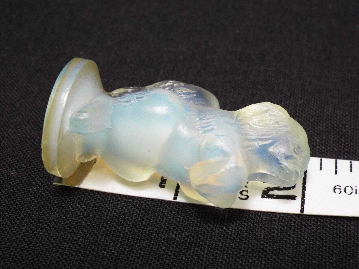 Sabino France OPALESCENT Art Glass Pekingese Dog Figurine SIGNED Partial Sticker 海外 即決の画像2