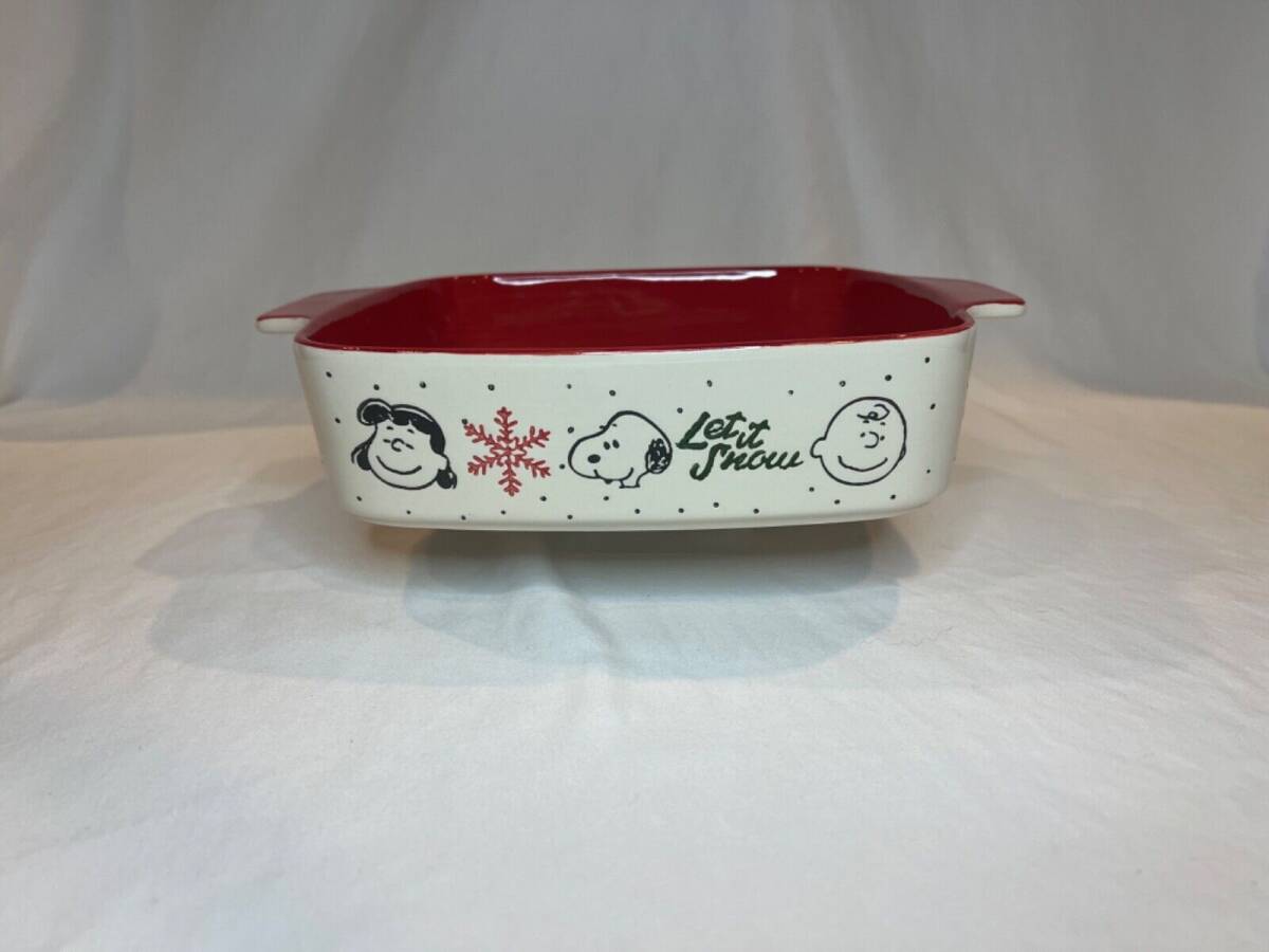 2020 Peanuts, Snoopy Christmas, Casserole Baking Dish, Let It Snow, 8" x 8" x 2" 海外 即決_2020 Peanuts, Snoo 1