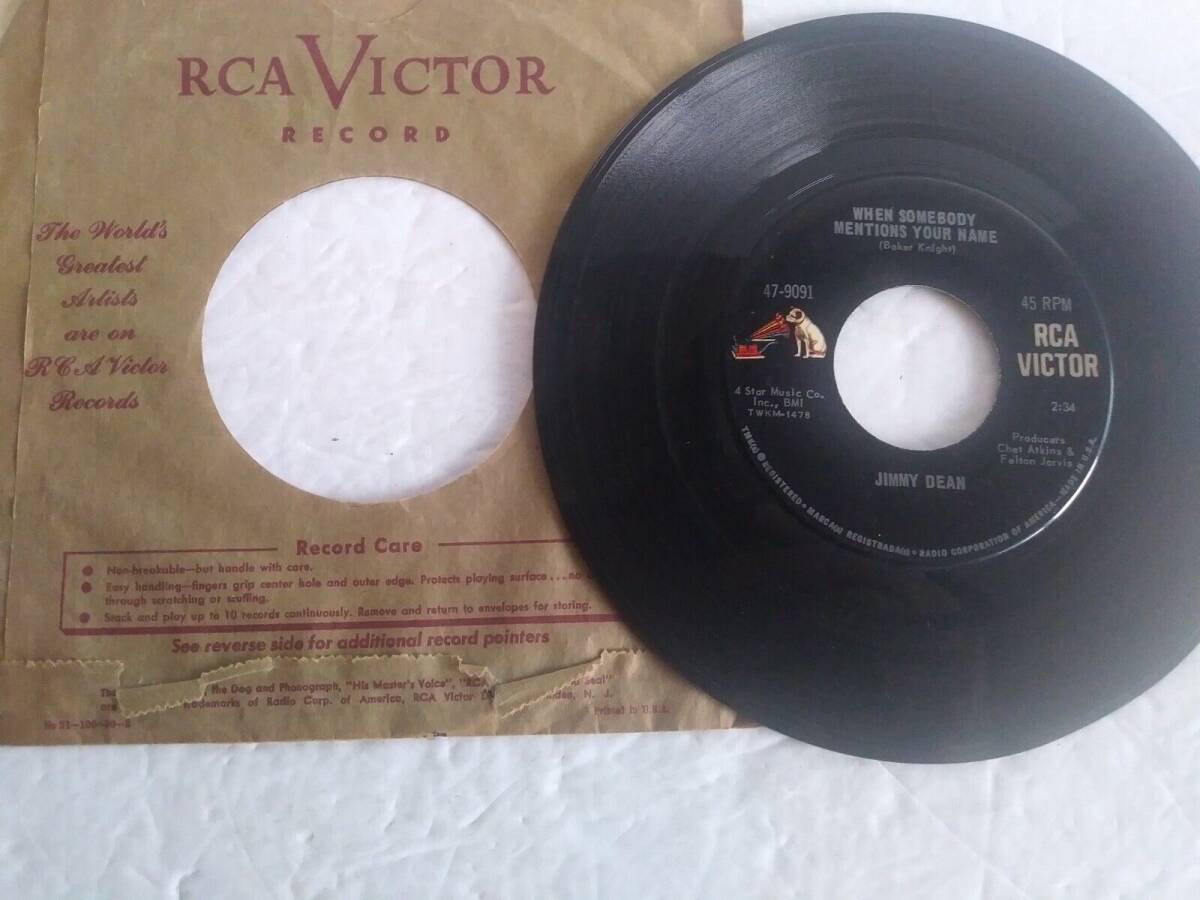 JIMMY DEAN-45 RPM RCA VICTOR RECORDS IN RCA SLEEVE- 海外 即決_JIMMY DEAN-45 RPM 1