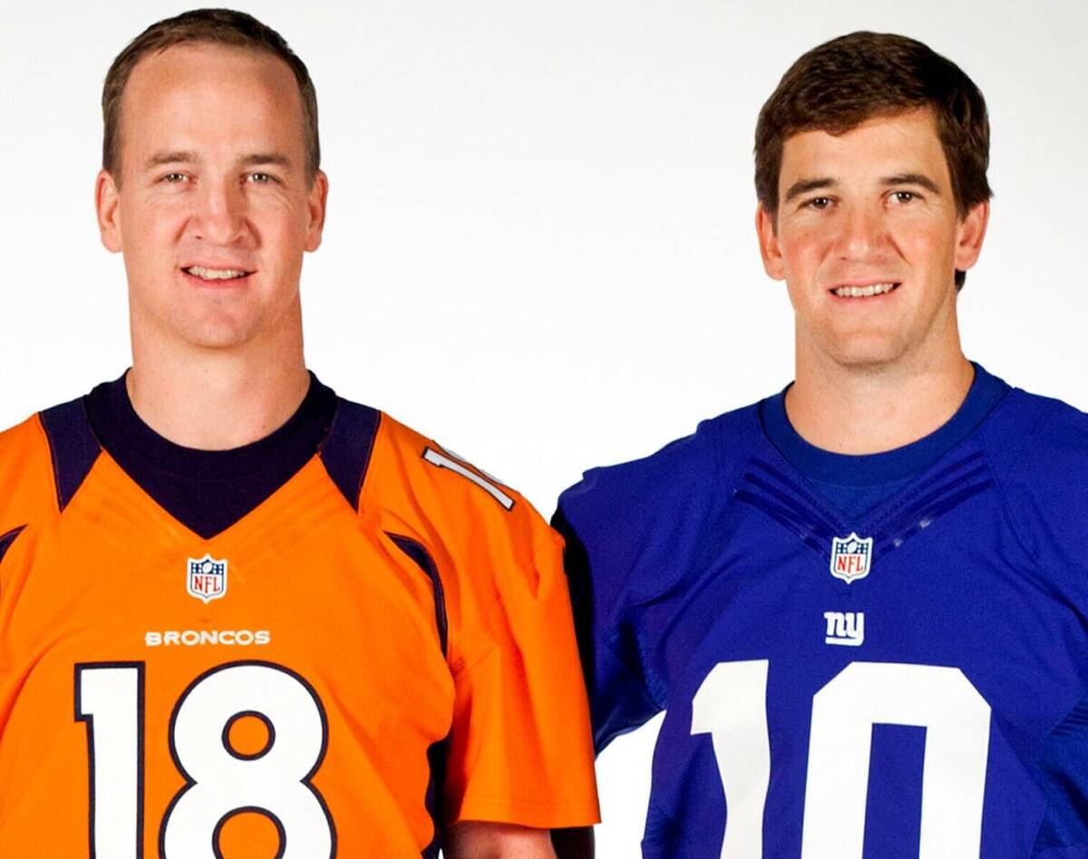 PEYTON MANNING ELI MANNING 8X10 GLOSSY PHOTO IMAGE #1 海外 即決_PEYTON MANNING ELI 1