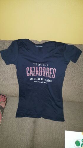 VINTAGE TEQUILA CAZADORES T SHIRT LARGE black 100 % agave los altos de jalisco  заграница    блиц-цена 