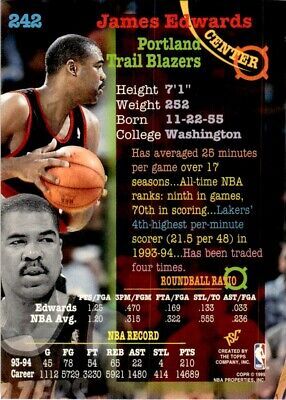1994-95 Stadium Club Basketball Card James Edwards Portland Trail Blazers #242 海外 即決_1994-95 Stadium Cl 2
