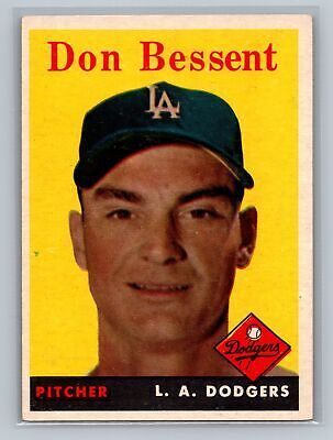 1958 Topps Don Bessent #401 - Los Angeles Dodgers - EX to NEAR MINT 海外 即決_1958 Topps Don Bes 1