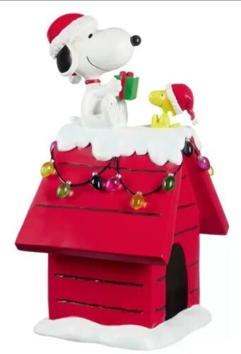Christmas Peanuts Snoopy and Woodstock On Lighted LED Dog House 海外 即決_Christmas Peanuts 2