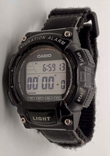 CASIO MENS WATCH New Battery Day/Date Timer Backlight Canvas Black Band 海外 即決_CASIO MENS WATCH N 9