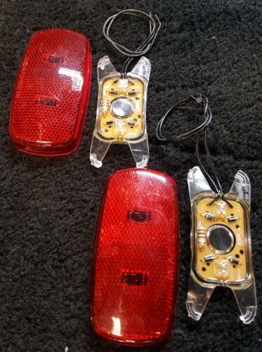 New 2 RED #59 Bargman LED Marker Lights & Lens Hard Wired RV Camper Trailer 海外 即決_New 2 RED #59 Barg 1