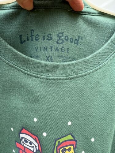 Men’s Life Is Good Sz XL SS Shirt Vintage Crusher Tee JAKE AND ROCKET CHIMNEY 海外 即決_Men’s Life Is Good 2