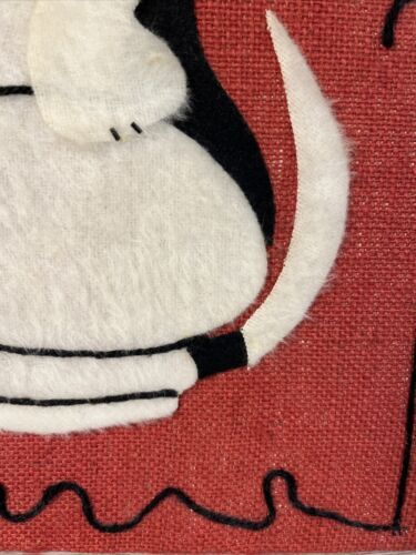 PEANUTS Old School Snoopy Vintage Wall Hanging Yarn and Felt Art MCM 20x16” 海外 即決_PEANUTS Old School 7