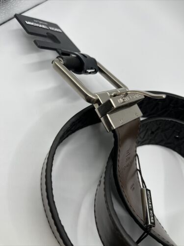 Michael Kors men's Embossed Leather Reversible Belt - size 32 - Black / Brown 海外 即決_Michael Kors mens 5