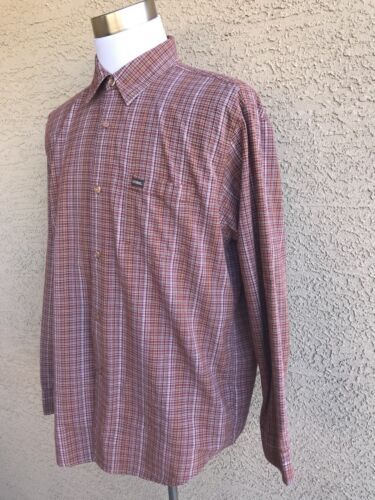 Awesome Vintage Guess XL Long Sleeve Red Brick Men's Shirt C25 海外 即決_Awesome Vintage Gu 1