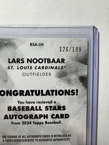 2024 Topps Lars Nootbaar Baseball Stars Autograph #BSA-LN 126/199 Cardinals 海外 即決_2024 Topps Lars No 3