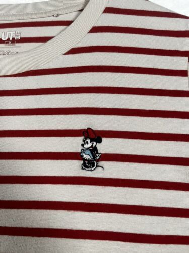 Uniqlo x Disney Minnie Mouse Shirt Womens Med Red Striped Crewneck Short Sleeve 海外 即決_Uniqlo x Disney Mi 3