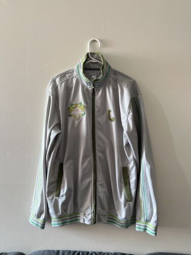 Lifted Research Group LRG Jacket Mens Extra Large XL Gray Striped Full Zip 海外 即決