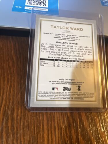 Taylor Ward Signed 2019 Topps Gallery #31 Card Los Angeles Angels Autograph RC 海外 即決_Taylor Ward Signed 6