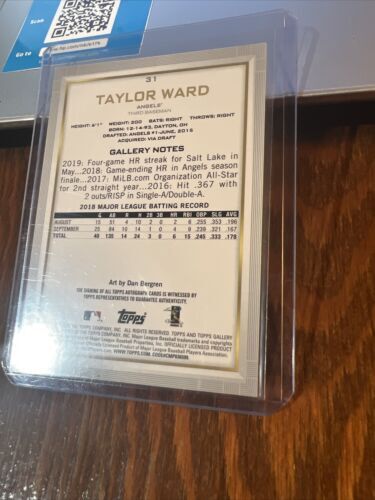 Taylor Ward Signed 2019 Topps Gallery #31 Card Los Angeles Angels Autograph RC 海外 即決_Taylor Ward Signed 5