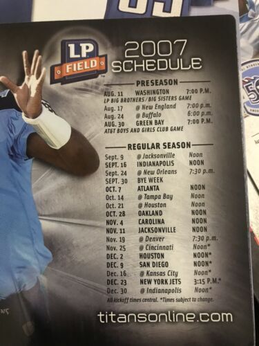 TENNESSEE TITANS 2007 Vince Young #10 Schedule Team Magnetic magnet 8.5”x5.5” 海外 即決_TENNESSEE TITANS 2 3